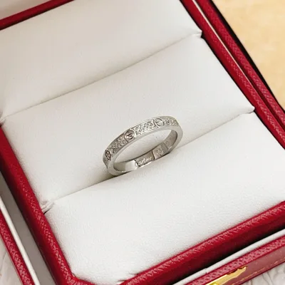 Cartier Silver Full Diamond Star Ring Narrow Version
