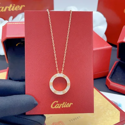 Cartie Latest Rose Gold Full Diamond Round Necklace