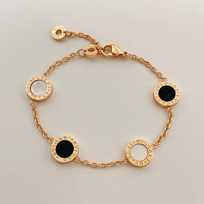 BVLGARI Rose Gold Black White Mother-of-Pearl Bracelet