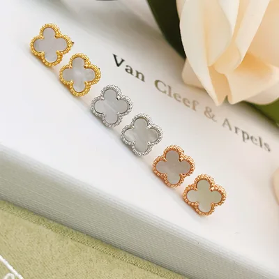 White Mother-of-Pearl Stud Earrings