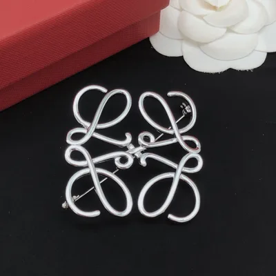 Loewe Silver Brooch Brass