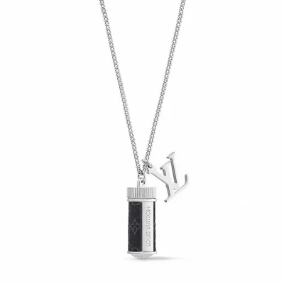 LV Sculpture Necklace with Perfume Bottle Pendant