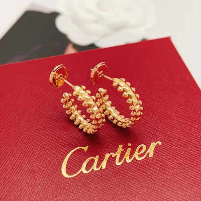 Cartie Cartier Style Rose Gold Polished Nail Earrings