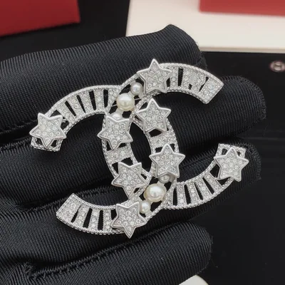 Chanel-style Silver Star Brooch