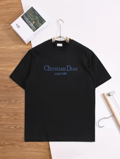 DIOR Dior CD Micro-Loose Fit 26SS Classic Velvet Logo Embroidered Short Sleeve T-Shirt