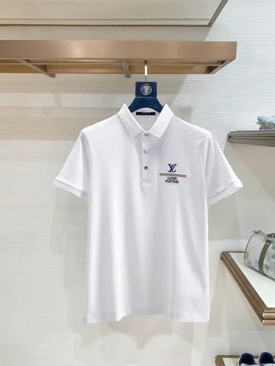 LV 2026SS Summer New Letter Logo Men's Spread Collar Polo Shirt
