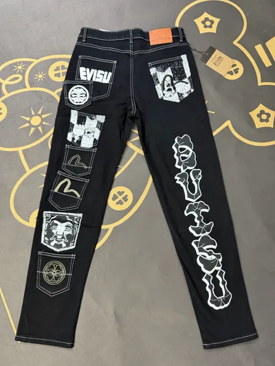 Pocket New Trendy Casual Long Pants with Embroidery and Letter Print