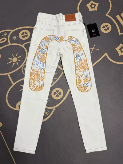 EVISU Unisex Embroidered Denim Jeans