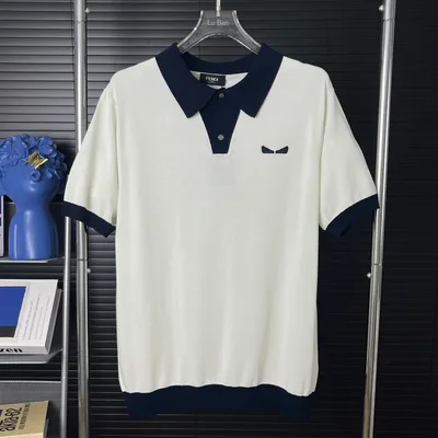 FENDI Monster Eyes Knit Polo Short Sleeve