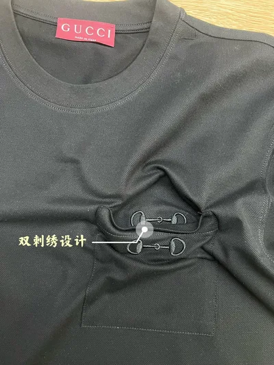 Gucci Two-Color Horsebit Embroidery Short Sleeve T-Shirt