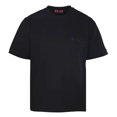 Gucci Two-Color Horsebit Embroidery Short Sleeve T-Shirt