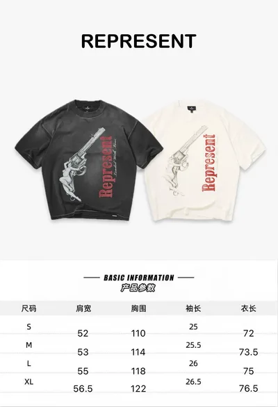 REPRESENT Series New American High Street Unisex Loose Short Sleeve T-Shirt