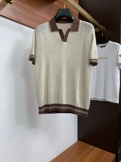 Knit Polo Shirt with Collar