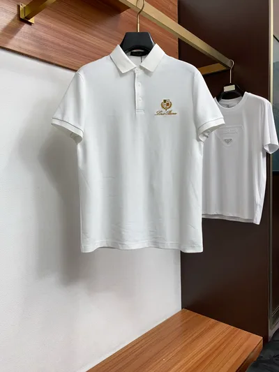 LP 2026 Collection - Embroidered Crest Polo Shirt in Fine Pique Cotton