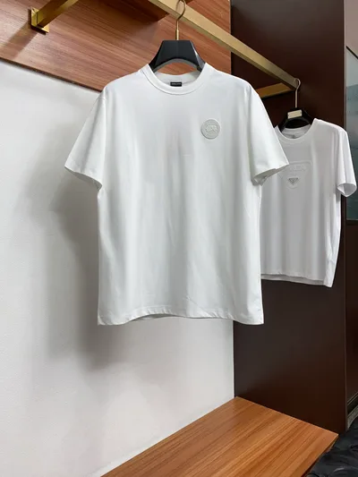 Cotton Logo Crew Neck Short Sleeve T-Shirt for Men