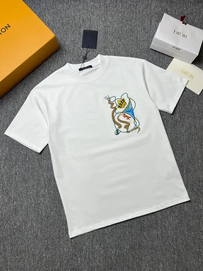 Louis vuitton/LV 26SS Summer New Round Neck Short Sleeve T-Shirt