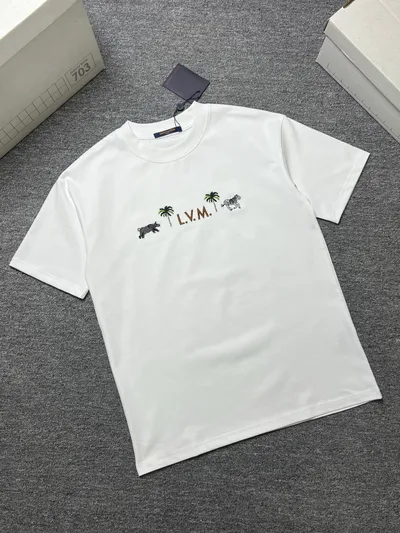 Louis vuitton/LV 26SS Summer New Round Neck Short Sleeve T-Shirt
