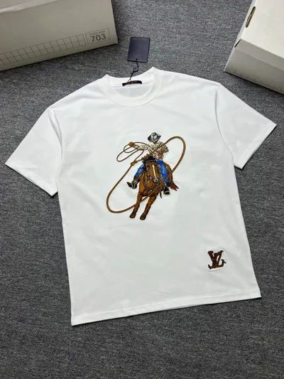 Louis vuitton/LV 26SS Summer New Round Neck Short Sleeve T-Shirt