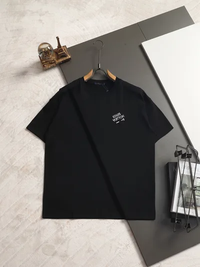 Louis Vuitton Runway Logo Letter Embroidery Short Sleeve T-Shirt