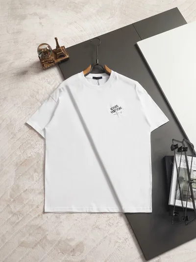 Louis Vuitton Runway Logo Letter Embroidery Short Sleeve T-Shirt