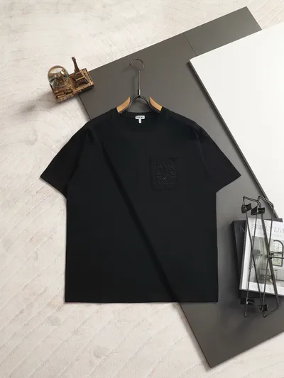 LOEWE Classic Logo Flocked Embroidery Crew Neck Short Sleeve T-Shirt