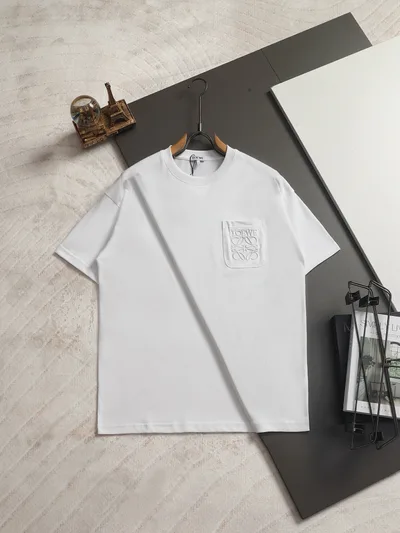 LOEWE Classic Logo Flocked Embroidery Crew Neck Short Sleeve T-Shirt