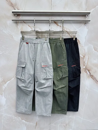 Prada 26SS Summer New Men's Casual Cargo Trousers