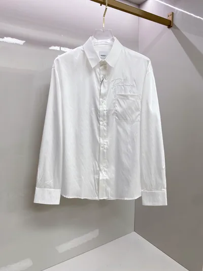 Burberry 2026SS Dark Pattern Embroidered Shirt Black/White