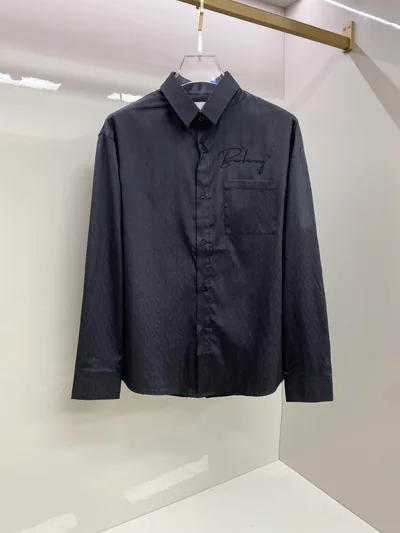 Burberry 2026SS Dark Pattern Embroidered Shirt Black/White