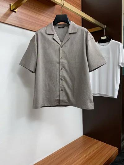 Zegna 2026 New Men's Casual Business Short Sleeve with Lapel