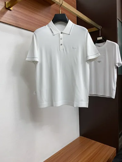 Fendi 2026 New Men's Knit Short Sleeve Polo Shirt