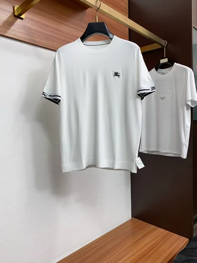 Burberry 2026 Men's Round Neck Knitted Short Sleeve T-Shirt