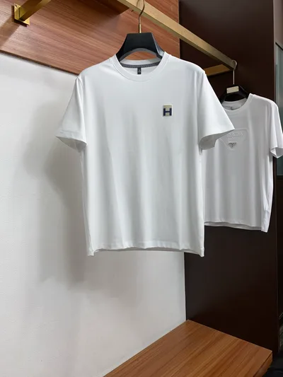 Hermès 2026 Spring/Summer Short Sleeve Liquid Ammonia Cotton Crew Neck T-Shirt