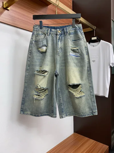 Balenciaga 2026 Early Spring 7-Part Denim Shorts
