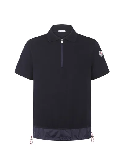 MONCLER 26SS Logo Patch Half-Zip Short Sleeve Polo Shirt