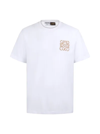 LOEWE 26SS Cotton Embroidered Logo Short Sleeve T-Shirt