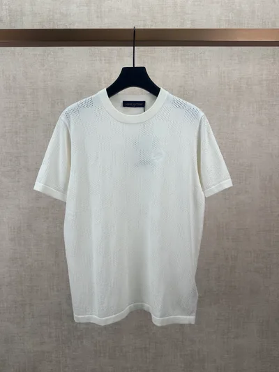 T-Shirt with Allover Check and Cutout