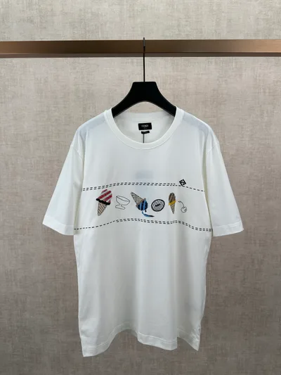 Fendi 26SS New Standard Fit Short Sleeve Crew Neck T-Shirt