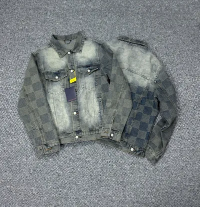 Louis Vuitton 24SS Pharrell Williams x LV Damien Mosaic Denim Jacket and Jeans Set
