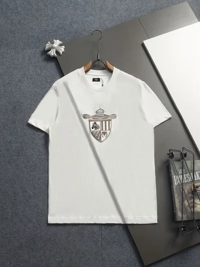 FENDI Classic Double F Logo Embroidery T-Shirt