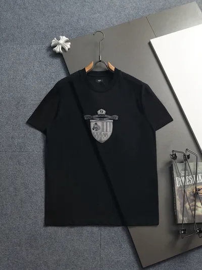 FENDI Classic Double F Logo Embroidery T-Shirt