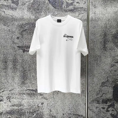Bal* Paris 2026SS Thick Screen Print Silver Logo Short Sleeve T-Shirt