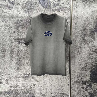 BAL* Paris 2026SS Washed Distressed Logo Short Sleeve T-Shirt