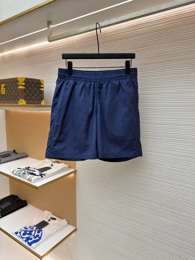 LOUIS VUITTON Dark Monogram Elastic Beach Shorts