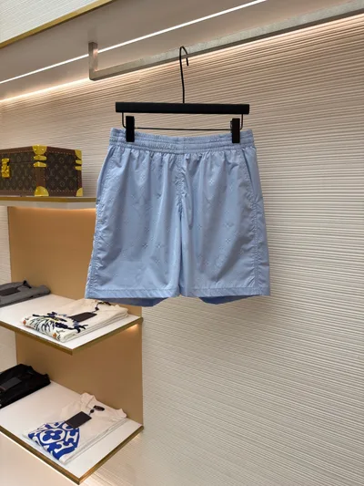 LOUIS VUITTON Dark Monogram Elastic Beach Shorts