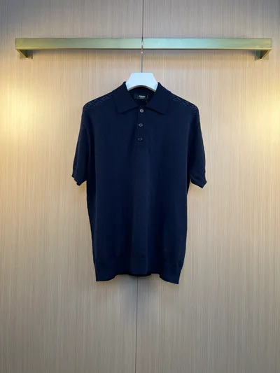 Fendi 26SS New Allover Hollow Knit Polo Shirt