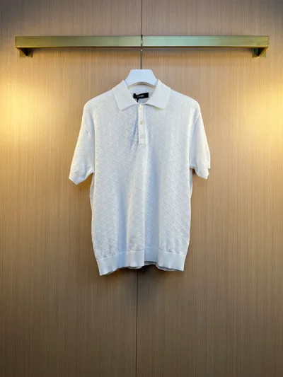 Fendi 26SS New Allover Hollow Knit Polo Shirt