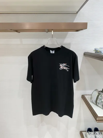 BURBERRY Premium 340GSM Custom Fabric Embroidered Logo Unisex Tee