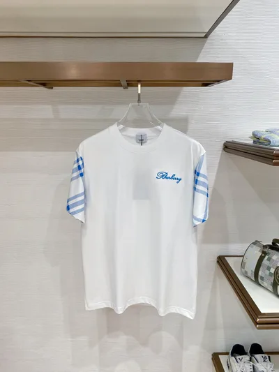 BURBERRY Premium 340GSM Custom Fabric Embroidered Logo Unisex Tee