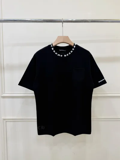 Chrome Hearts Sanskrit Necklace Letter Pocket Short Sleeve T-Shirt